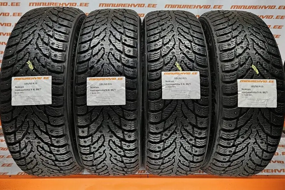 Used studded tire 185/60R15 Nokian Hakkapeliitta 9 XL 88/T
