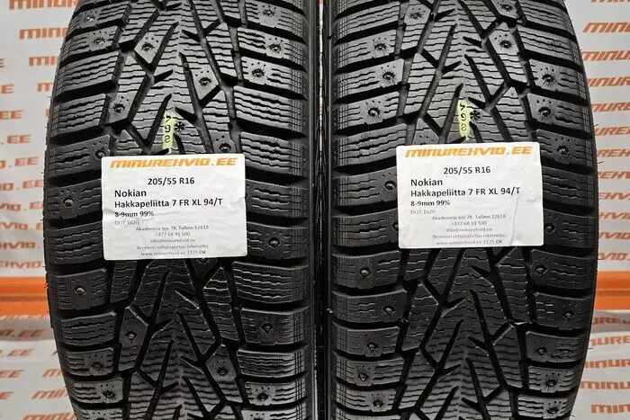Used studded tire 205/55R16 Nokian Hakkapeliitta 7 FR XL 94/T