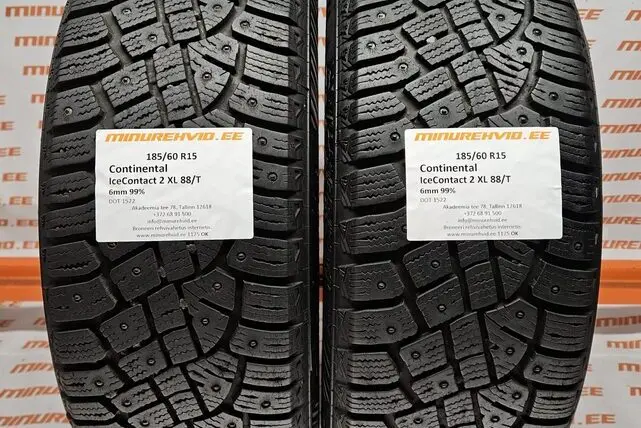 Used studded tire 185/60R15 Continental IceContact 2 XL 88/T 1522