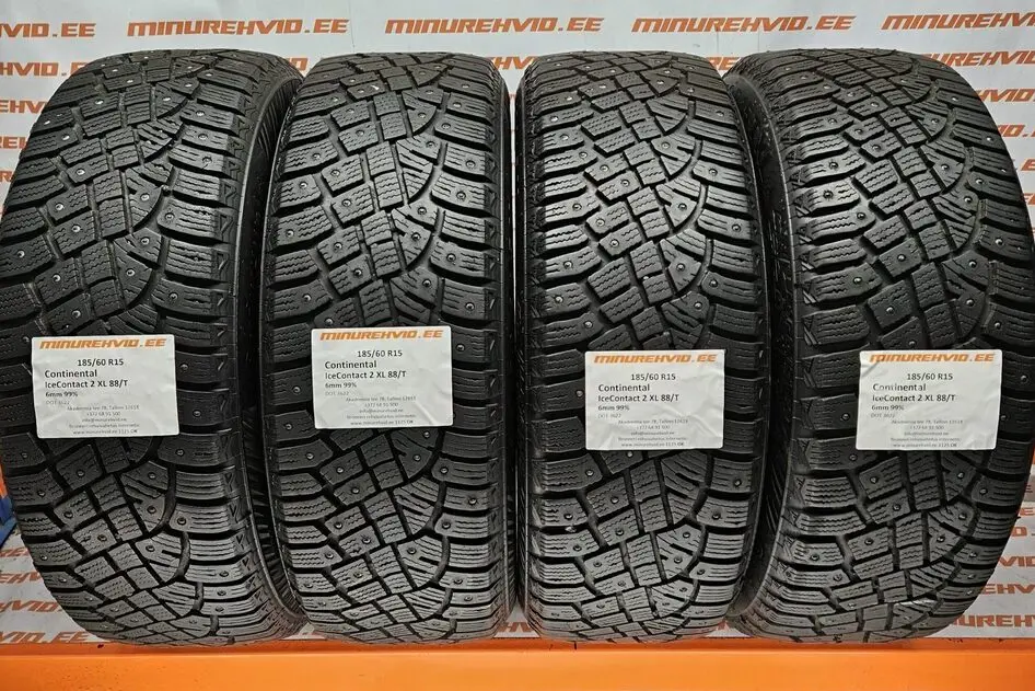 Used studded tire 185/60R15 Continental IceContact 2 XL 88/T 3622