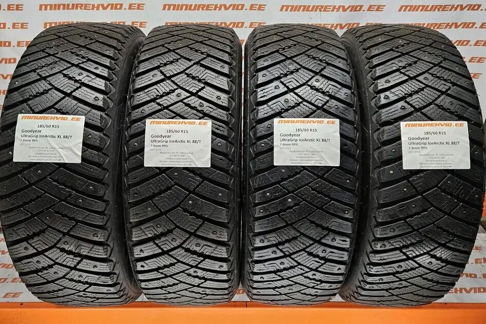 Used studded tire 185/60R15 GoodYear UltraGrip IceArctic XL 88/T