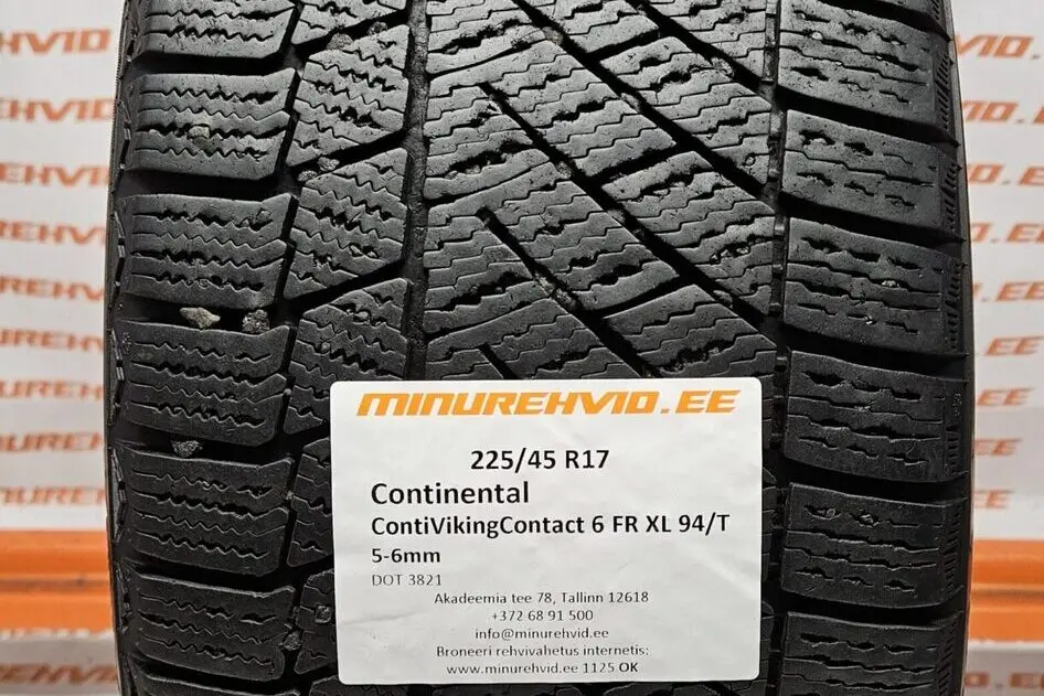 Used studless winter tire 225/45R17 Continental ContiVikingContact 6 FR XL 94/T