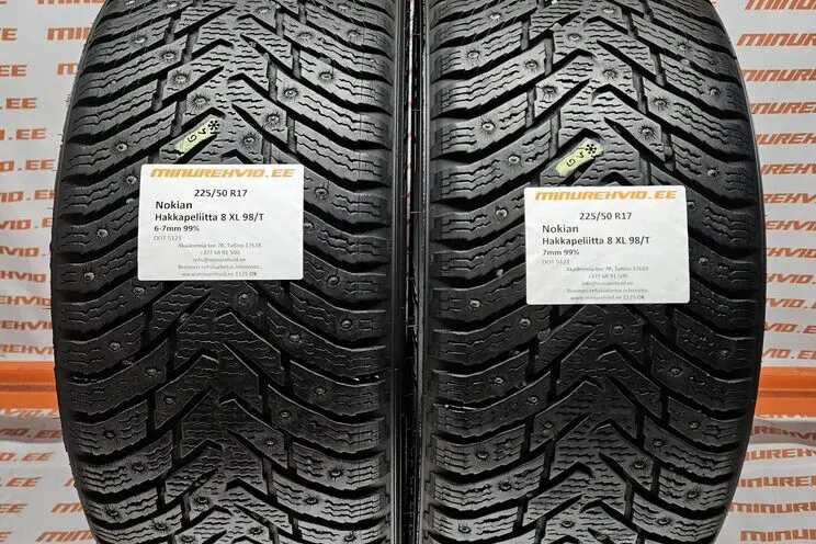 Used studded tire 225/50R17 Nokian Hakkapeliitta 8 XL 98/T