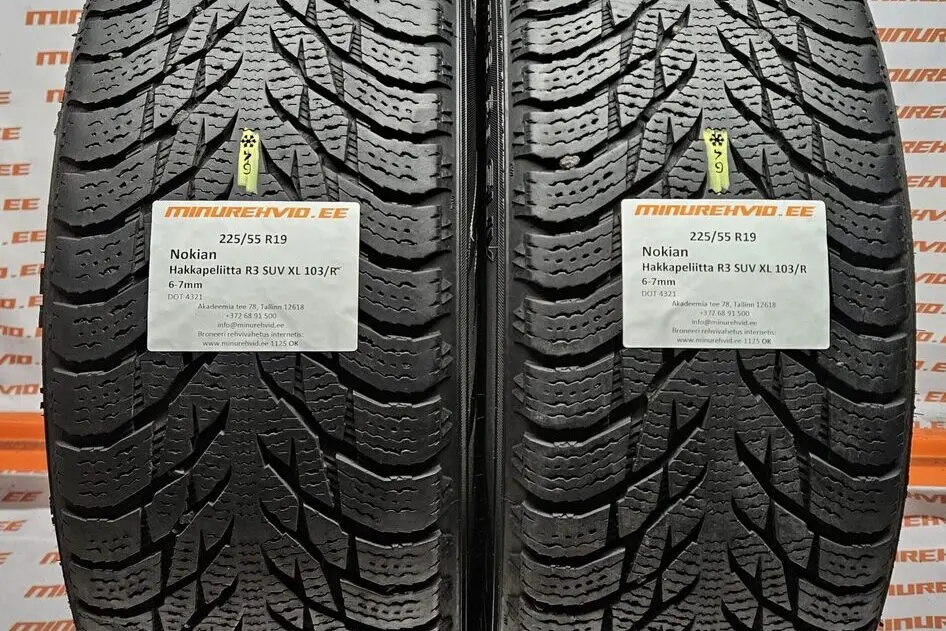 Used studless winter tire 225/55R19 Nokian Hakkapeliitta R3 SUV XL 103/R