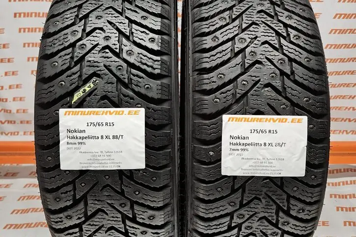 Used studded tire 175/65R15 Nokian Hakkapeliitta 8 XL 88/T 2022