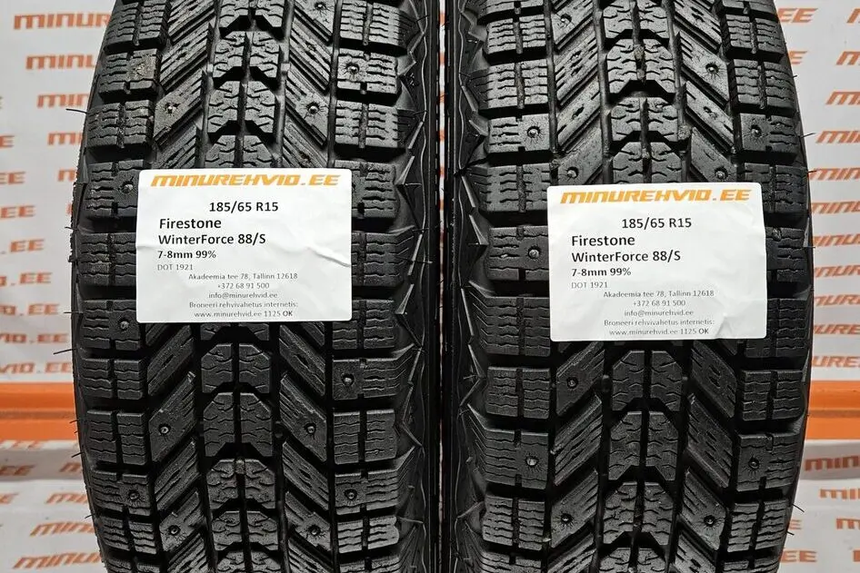 Used studded tire 185/65R15 Firestone WinterForce 88/S