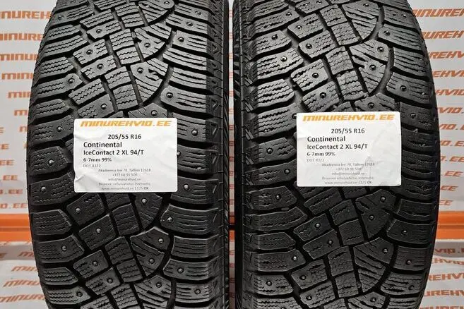 Used studded tire 205/55R16 Continental IceContact 2 XL 94/T 4322
