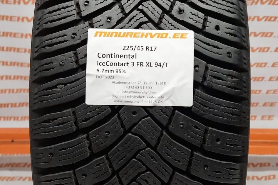 Used studded tire 225/45R17 Continental IceContact 3 FR XL 94/T