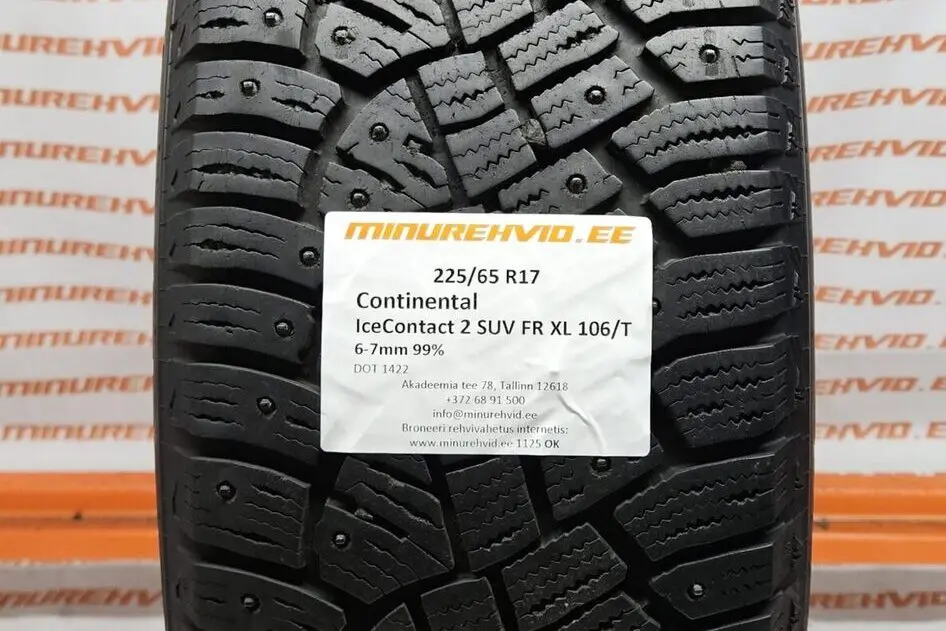 Used studded tire 225/65R17 Continental IceContact 2 SUV FR XL 106/T