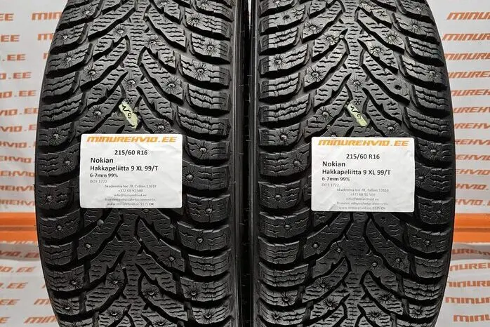 Used studded tire 215/60R16 Nokian Hakkapeliitta 9 XL 99/T