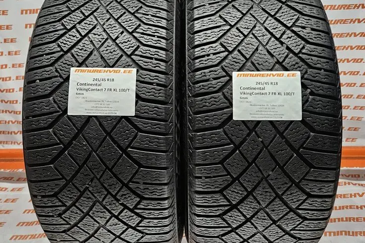 Used studless winter tire 245/45R18 Continental VikingContact 7 FR XL 100/T