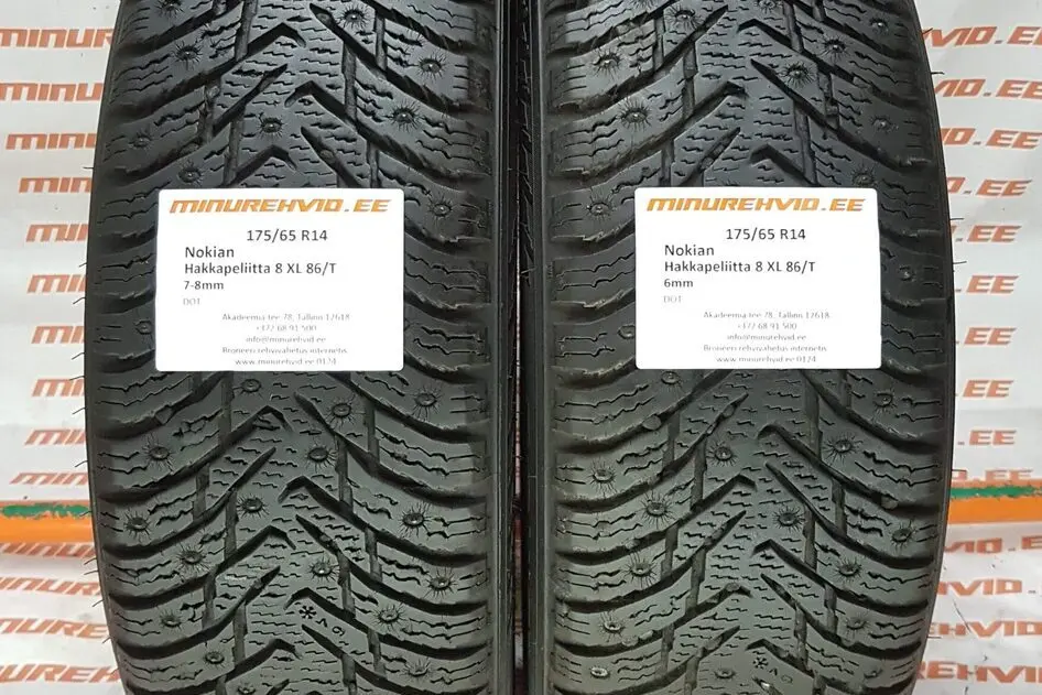 Подержанный шипованная шина 175/65R14 Nokian Hakkapeliitta 8 XL 86/T