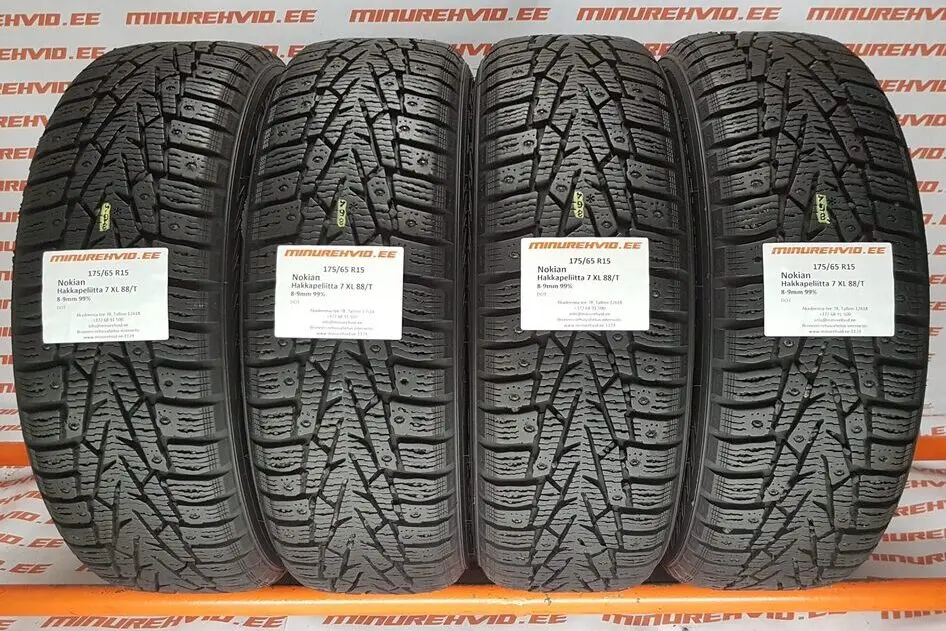 Подержанный шипованная шина 175/65R15 Nokian Hakkapeliitta 7 XL 88/T