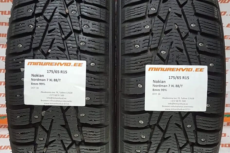 Подержанный шипованная шина 175/65R15 Nokian Nordman 7 XL 88/T