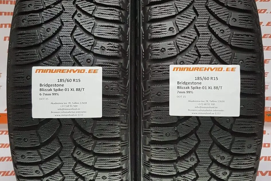 Подержанный шипованная шина 185/60R15 Bridgestone Blizzak Spike-01 XL 88/T