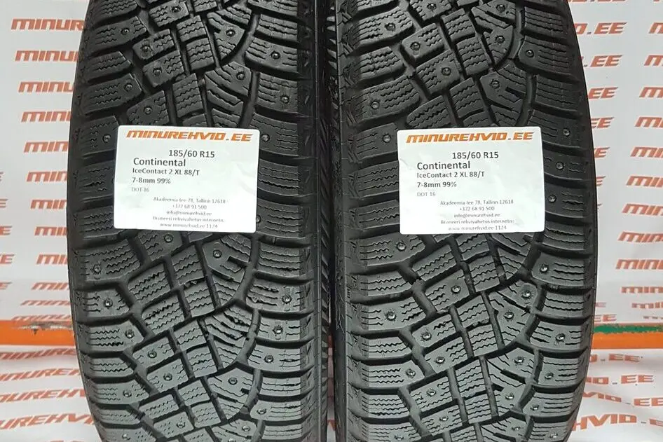 Подержанный шипованная шина 185/60R15 Continental IceContact 2 XL 88/T/