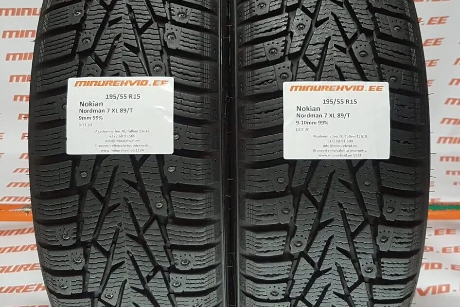 Подержанный шипованная шина 195/55R15 Nokian Nordman 7 XL 89/T