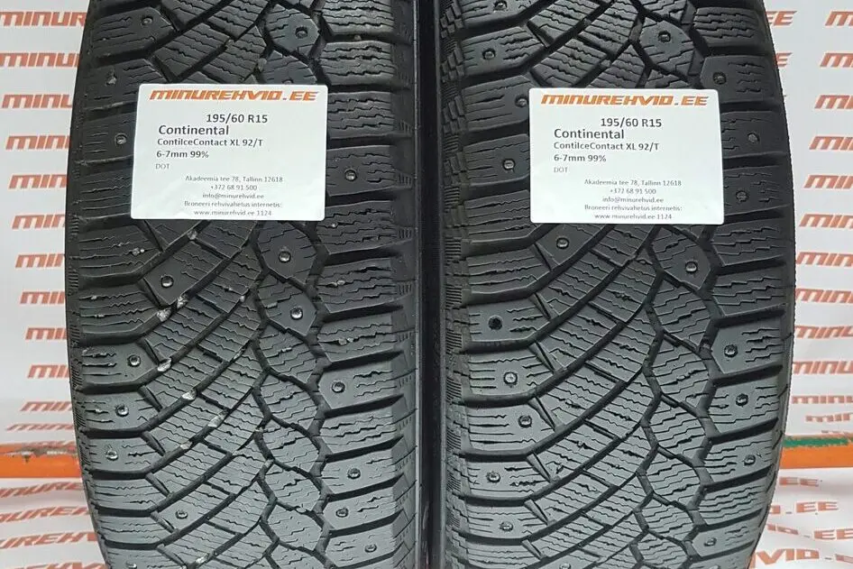 Подержанный шипованная шина 195/60R15 Continental ContiIceContact XL 92/T