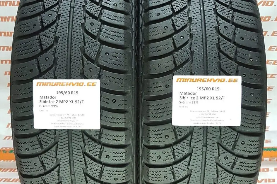 Подержанный шипованная шина 195/60R15 Matador Sibir Ice 2 MP2 XL 92/T