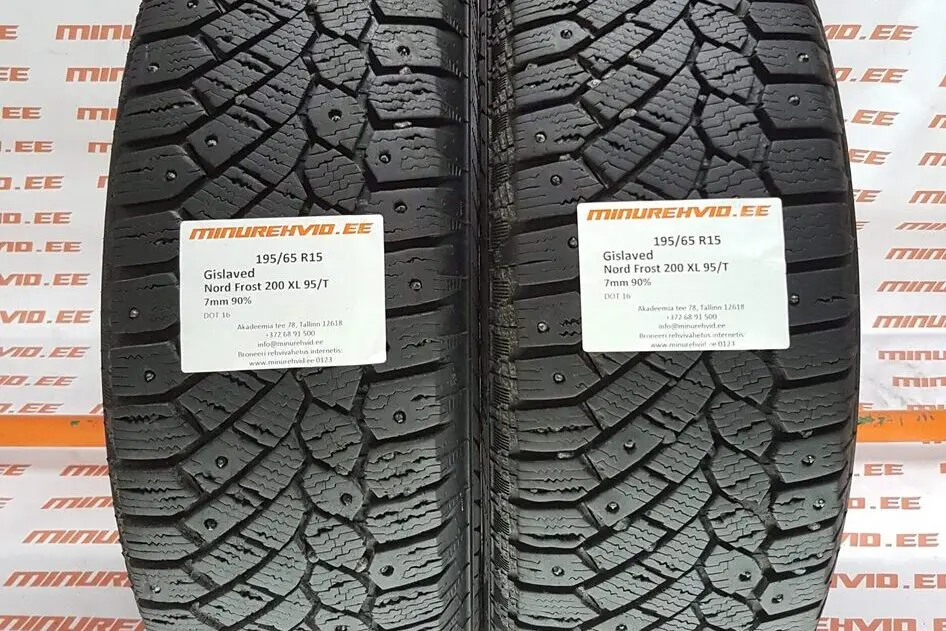 Подержанный шипованная шина 195/65R15 Gislaved Nord Frost 200 XL 95/T