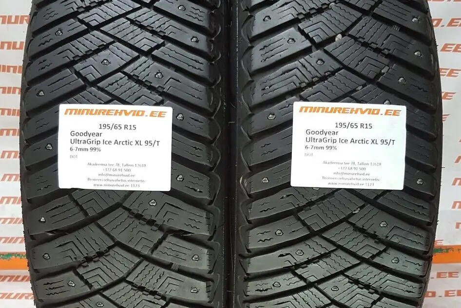 Подержанный шипованная шина 195/65R15 GoodYear UltraGrip Ice Arctic XL 95/T