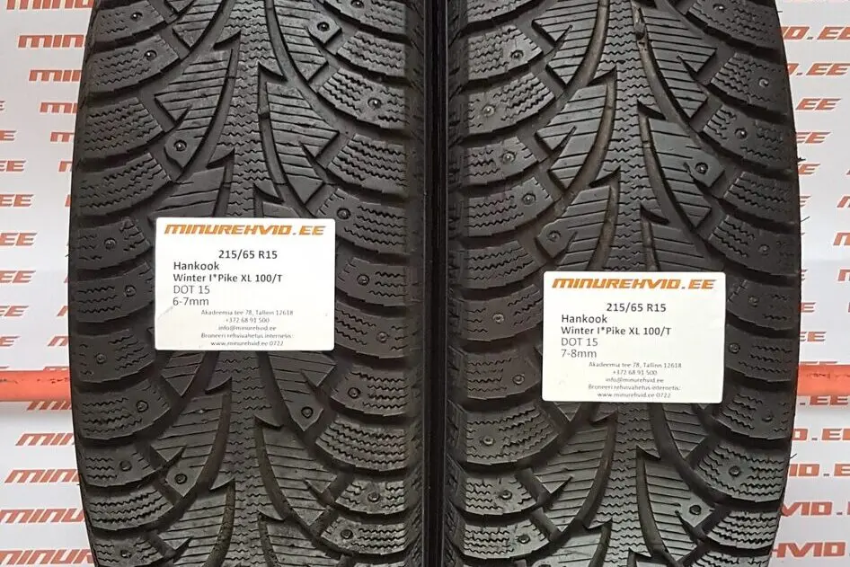 Подержанный шипованная шина 215/65R15 Hankook Winter I Pike XL 100/T