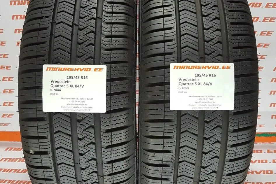 Kasutatud lamellrehv 195/45R16 Vredestein Quatrac 5 XL 84/V