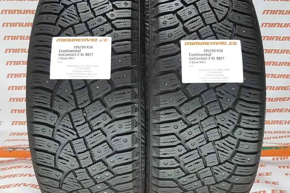 Подержанный шипованная шина 195/50R16 Continental IceContact 2 XL 88/T