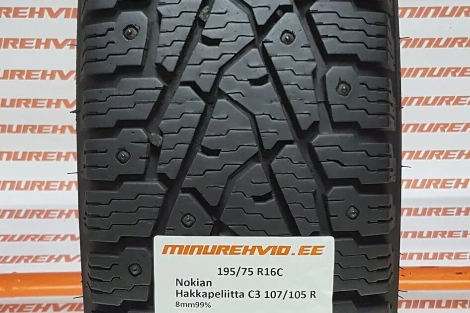 Подержанный шипованная шина 195/75R16 Nokian Hakkapeliitta C3 107/105 R