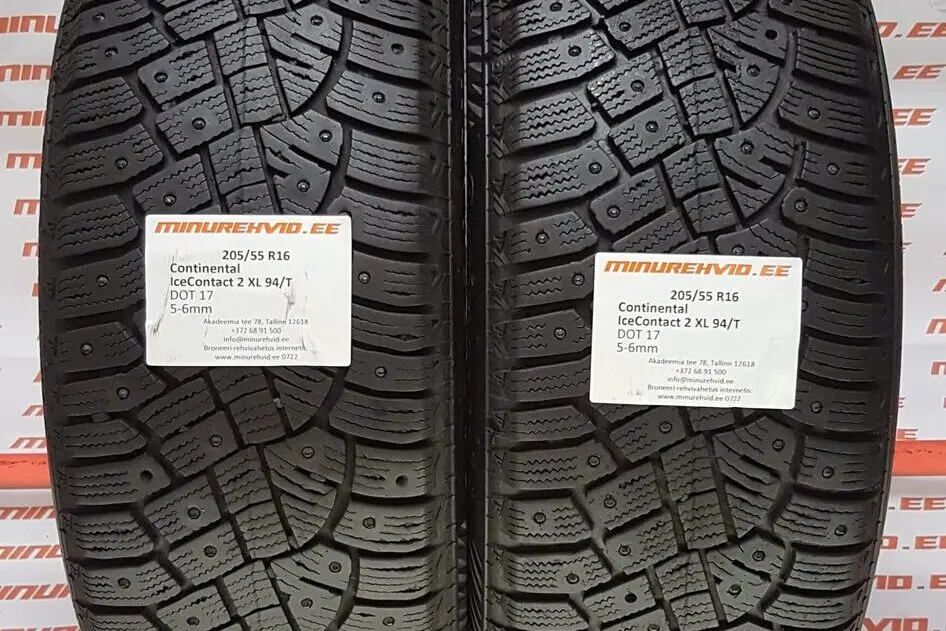 Подержанный шипованная шина 205/55R16 Continental IceContact 2 XL 94/T