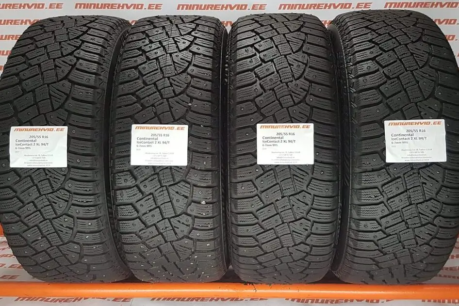 Подержанный шипованная шина 205/55R16 Continental IceContact 2 XL 94/T