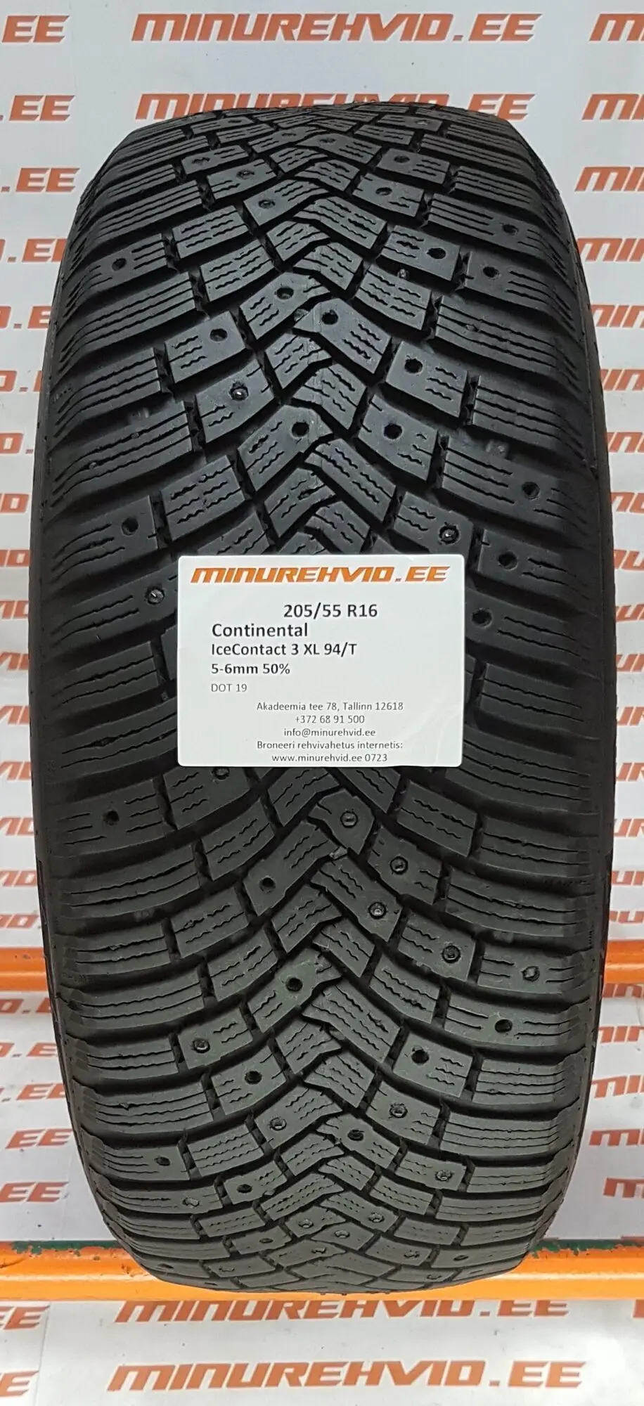 Подержанный шипованная шина 205/55R16 Continental IceContact 3 XL 94/T-