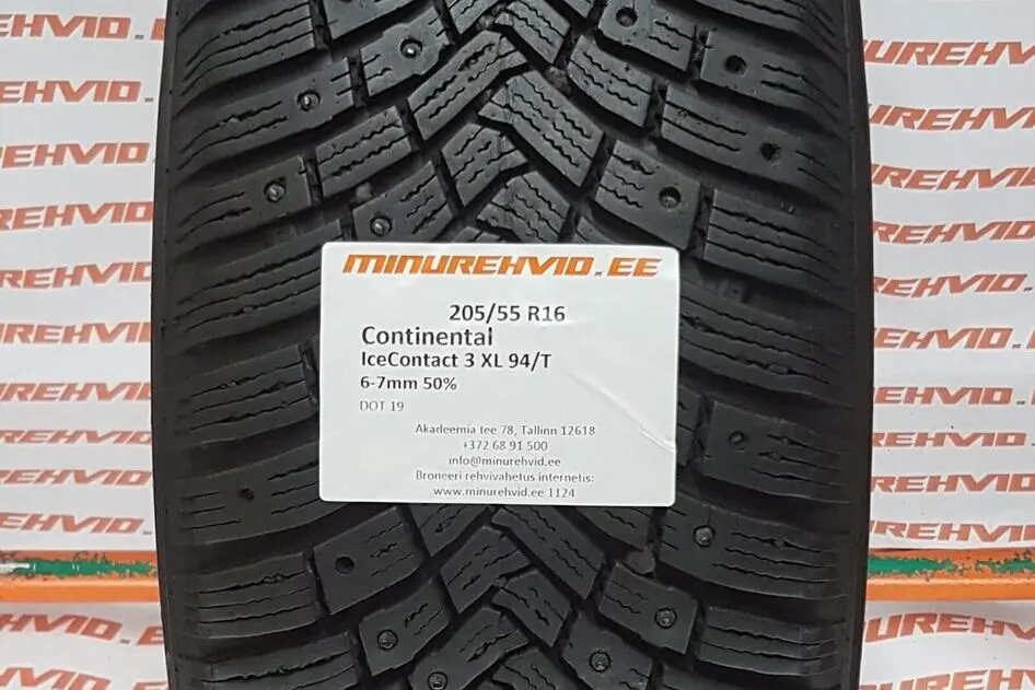 Подержанный шипованная шина 205/55R16 Continental IceContact 3 XL 94/T