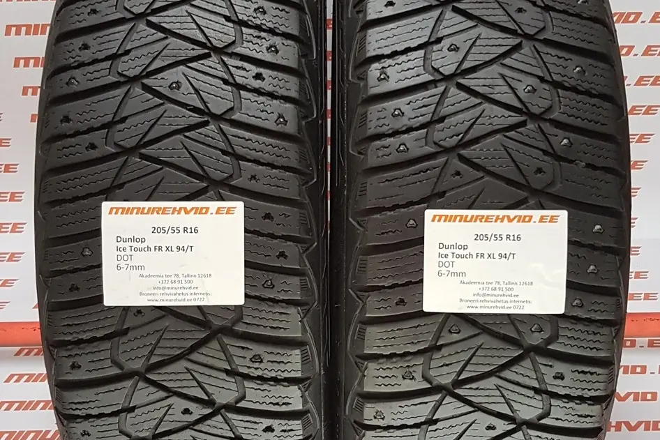 Подержанный шипованная шина 205/55R16 Dunlop Ice Touch FR XL 94/T