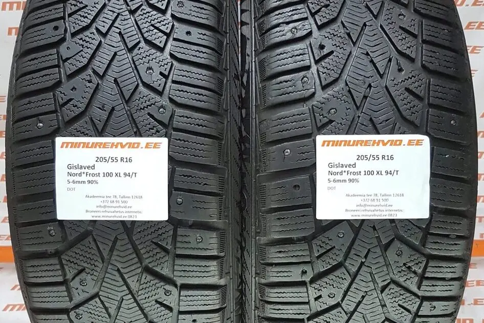 Подержанный шипованная шина 205/55R16 Gislaved Nord Frost 100 XL 94/T