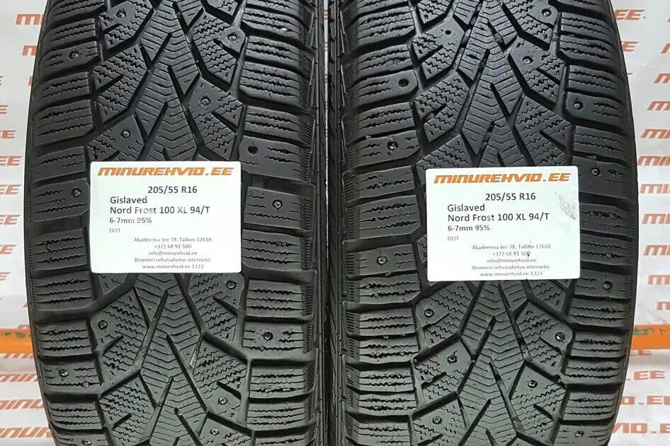 Подержанный шипованная шина 205/55R16 Gislaved Nord Frost 100 XL 94/T