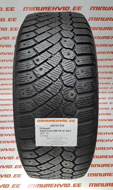 Подержанный шипованная шина 205/55R16 Gislaved Nord Frost 200 FR XL 94/T