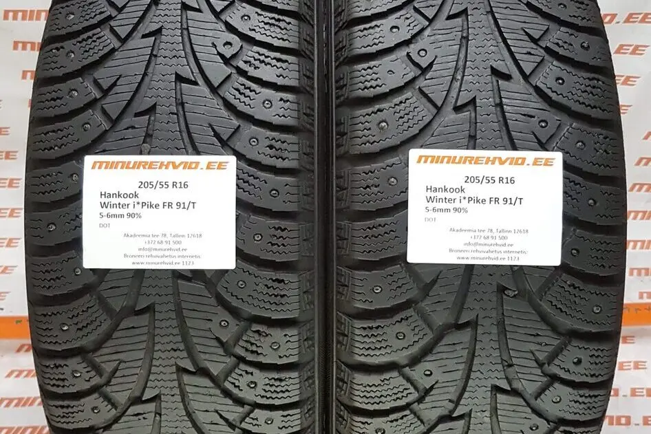 Подержанный шипованная шина 205/55R16 Hankook Winter i Pike FR 91/T