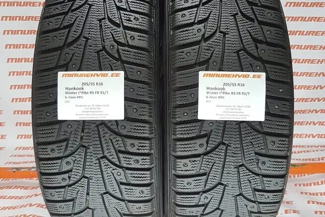 Подержанный шипованная шина 205/55R16 Hankook Winter I Pike RS FR 91/94/T