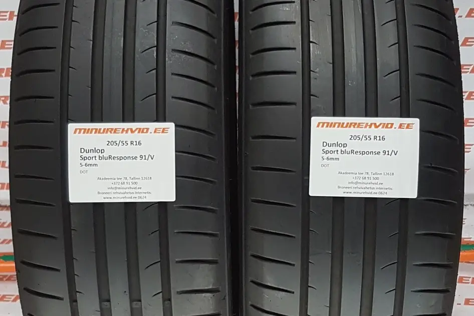 Kasutatud suverehv 205/55R16 Dunlop Sport bluResponse 91/H/V/W/