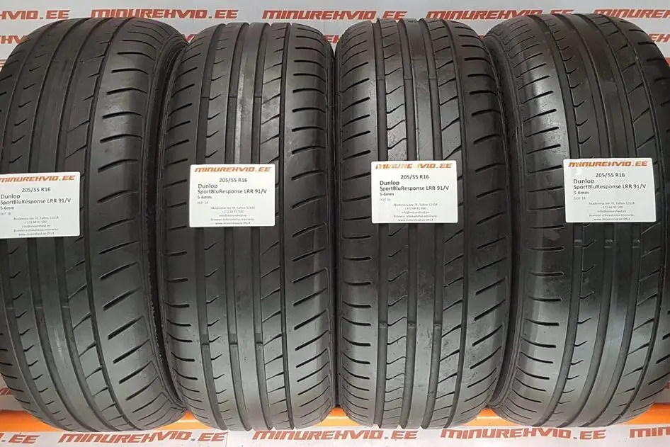 Used summer tire 205/55R16 Dunlop Sport bluResponse LRR 91/V