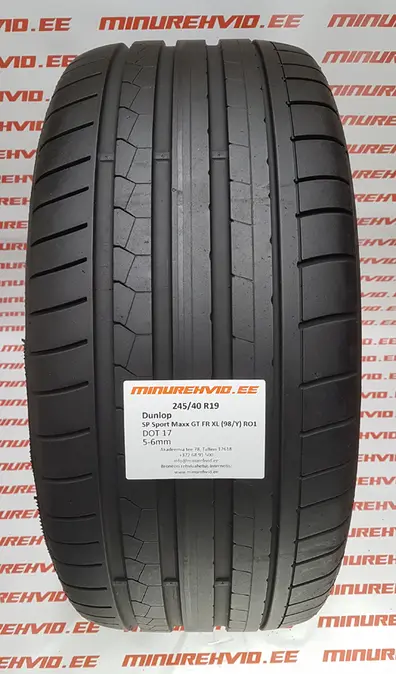 Used summer tire 245/40R19 Dunlop SP Sport Maxx GT FR XL (98/Y) RO1